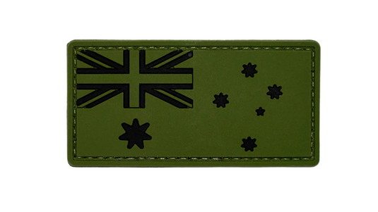 Green PVC Australian Flag Patch - Tactical Stubby Coolers