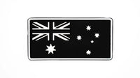 PVC Australian Flag Patch - Black & White - Tactical Stubby Coolers