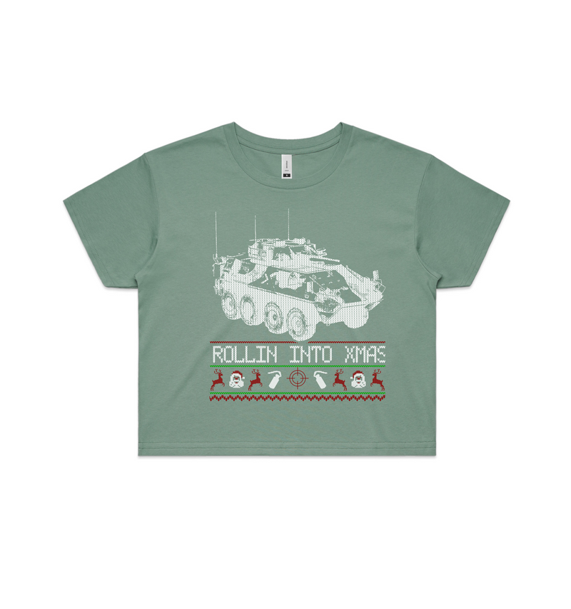 Load image into Gallery viewer, Aslav Tactical Xmas Crop T - Womens - Tactical Stubby Coolers
